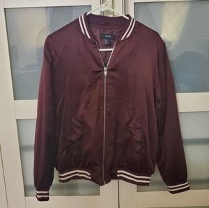 (SOLD) Forever 21 Maroon Bomber Jacket Large